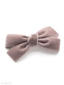 Spinka do włosów kokarda velvet bow dusky pink ozdoby momilio art, welurowa