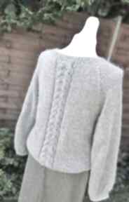 Rozpinany sweter z warkoczem swetry cuda renki, delikatny, lekki, ciepły, na drutach