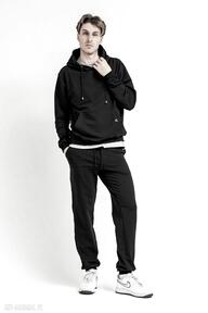 Komplet dresowy męski "ryan" czarny sportowe trzy foru dres, bluza z kapturem, spodnie