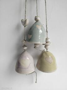 Zestaw trzech 1 kate maciukajc dzwonki, dekoracje, ceramika, prezent, dzwoneczek ceramiczny