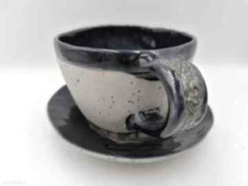 Mini komplet "mandala w kobalcie" 2 ceramika eva art rękodzieło, filiżanka z gliny, do kawy