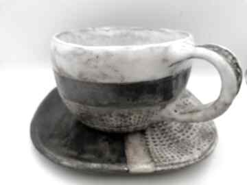 Komplet "etno" 5 ceramika eva art rękodzieło, filiżanka z gliny, do kawy, użytkowa, ręczna