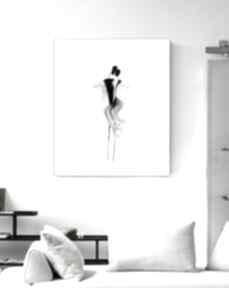 Grafika 40x50 cm wykonana ręcznie 3617567 art krystyna siwek obraz do salonu, czarno biała