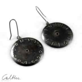 Zegary - miedziane lub 2301-01 caltha, tarcze zegarka, duże kolczyki, wiszące klipsy