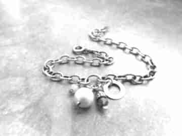 Bransoletka z perłą lahovska srebrna, srebro, z perłami, kamienie naturalne branso, prezent
