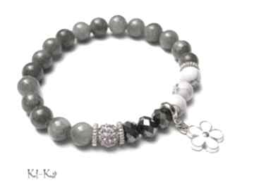 Kolekcja rich grey and pink howlit marmur shamballa swarovski