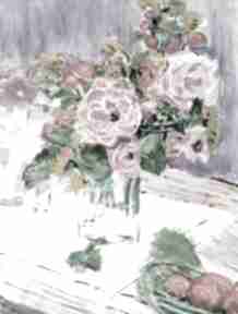 Obraz akrylowy krystyna mosciszko krajobraz, pejzaż, natura, kwiaty, róże