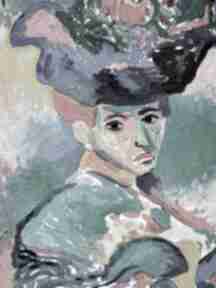 Obraz henri matisse fowizm portret kobiety carmenlotsu do salonu, obrazy na zamówienie