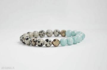 Bracelet by sis: elegancka bransoletka z kamieni półszlachetnych kamienie, marmur, niebieski