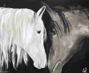 Obraz akrylowy "when eyes meet " ewa mościszko konie, zwierzęta, walentynki, krajobraz