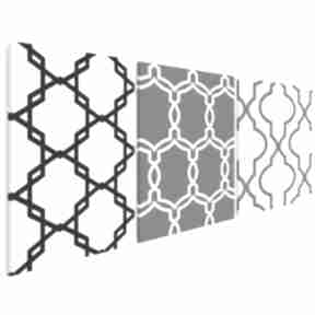 Obraz na płótnie - tryptyk geometryczny szary - 3x50x70 cm 63508