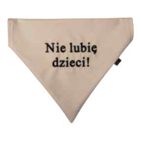 Żółta bandana, chustka, apaszka dla psa nie lubię dzieci rozmiar XL zwierzaki psia szafa, pies