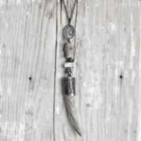 Naszyjnik - wisior z kutej, oksydowanej miedzi, drewna i amazonitu 13 rękodzieło, handmade