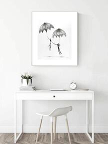 Grafika 40x50 cm wykonana ręcznie 3463289 dom art krystyna siwek obraz do salonu, czarno biała