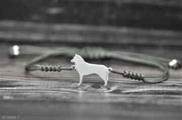 Siberian husky - bransoletka, srebro 925 pasja i pedzlem syberian - pies, sznurkowa