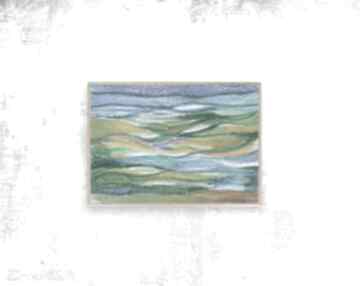 Oprawiony szkic morski, mała abstrakcja w ramce - obrazek z morzem, rysunek annasko morze