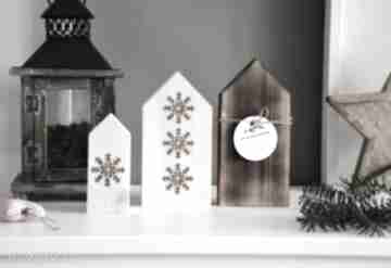 Pomysł na prezent święta. 3 x drewniane dekoracje świąteczne wooden love domki, domek, dom