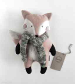 Lis z szalikiem włóczki zabawki bamsi fox, prezent, pluszak, wyjątkowy, skandynawski
