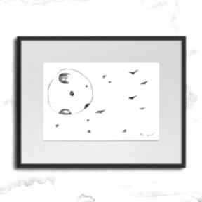 Grafika z - nr 141 pełnia księżyca maja gajewska czarno biała, z ramą, na prezent, do salonu