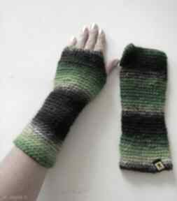 Mitenki rękawiczki zielono - czarne uniwersalne barska, na prezent, ciepłe