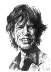 Mick jagger - seria ikony A3 sztuka po godzinach, rolling stones, muzyk, portret, ołówek