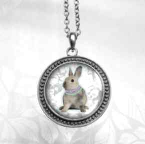 Bunny - śliczny duży medalion naszyjnik gala vena zajączek, wielkanoc, króliczek, zabawny