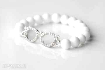 Bracelet by sis: cyrkoniowe okulary w białym marmurze kamienie, marmur, cyrkonie, nowość