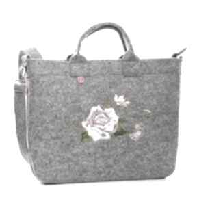 Wiosenna z filcu torebki katarzyna wesolowska torba, filcowa, haftowana, prezent, róża