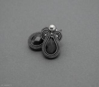 Soutache, sznurek, eleganckie grafitowe sztyfty małe