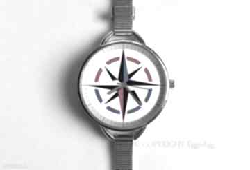 Zegarek - kompas - busola - podróżnik srebrny: prezent zegarki