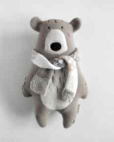 Miś z szalikiem włóczki - leśna przytulanka maskotki bamsi bear, prezent, pluszak, wyjątkowy