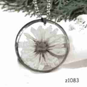 Z1083 z suszonymi kwiatami herbarium jewelry naszyjnik, suszonych kwiatów, biżuteria z żywicy