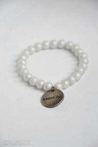 Bracelet by sis: szare perły z zawieszką beautful, charms, bransoletka, prezent