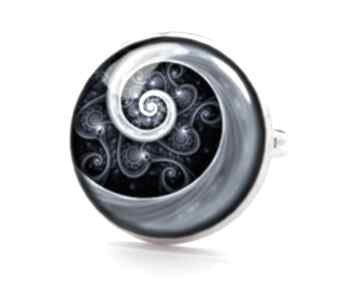 Niebieska spirala - pierścionek regulowany eggin egg, elegancki, biżuteria