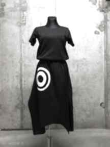 Black sukienka asymetryczna sukienk bawełniana luźna wygodna boho