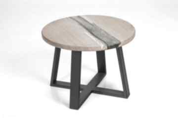 Stolik kawowy, drewno naturalne połączone z żywicą stoły nest design dąb - salon