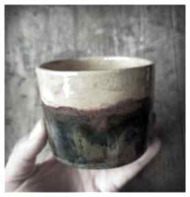 Granatowa ceramiczna osłonka na doniczkę ceramika wylęgarnia pomysłów - kwiat, roślina