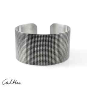 Kratka - srebrna bransoletka 2205-03 caltha, duża, szeroka minimalistyczna biżuteria
