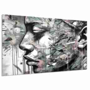 Obraz kobieta 12 street art jak banksy 120x80 ale obrazy, twarz