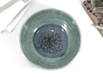 Ceramiczna misa dekoracyjna - pawie oko ceramika fingers art do kuchni, na prezent, turkusowa