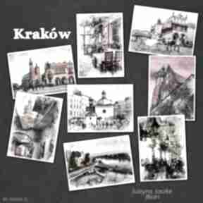 Kraków w akwareli - zestaw 8 grafik rozmiarze 13x18 cm justyna jaszke, pocztówki