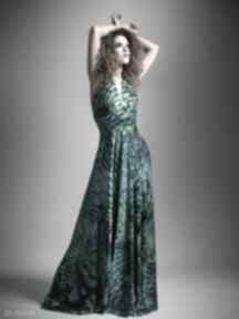 Suknia - tropical sukienki milita nikonorov efektowna, maxi, deseń, wyszczuplająca