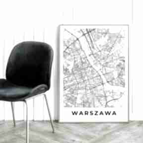 Plakat mapa warszawy - format 40x50 cm plakaty hogstudio, miast, miasto grafika