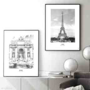 Zestaw - 40x50 cm paryż, rzym gc - 21 924-923 futuro design plakatów, plakat czarno białe