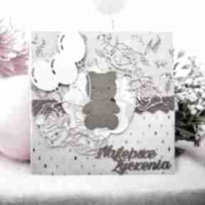 Karta urodzinowa dla maluszka róż scrapbooking kartki kartkowelove na urodziny, recznie robiona
