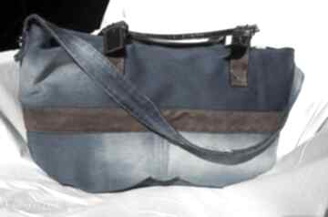 Jeansowa duża torba na ramię gabiell, jeans, oryginalna, modna