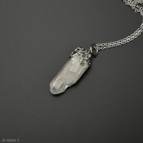 Wisiorek talizman amulet kryształ górski anielska aura wire wrapping stal chirurgiczna 13