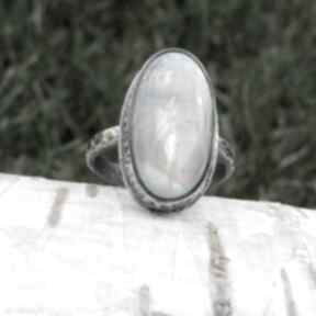 i 1768a - r 14,5 chile art kamień srebro, z kamieniem księżycowym, pierścionek biżuteria