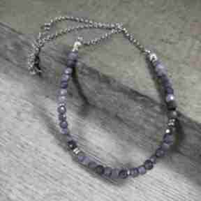 Delikatny naszyjnik z lapis lazuli naszyjniki irart, srebro oksydowane, 925