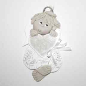 Pamiątka konradka - anioł z masy solnej dla dziecka magosza anioły, dekoracja, prezent